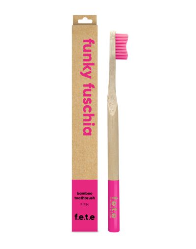 Bamboo Toothbrush, Funky Fuschia