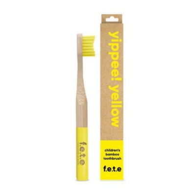 Children's Bamboo Toothbrush, Yippee! Yellow
