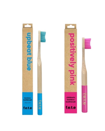 Bamboo Toothbrush, Upbeat Blue or Tickled Pink