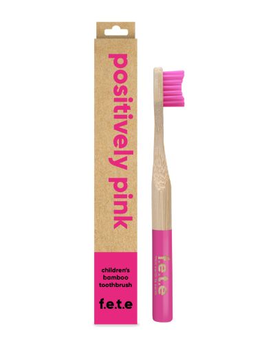 Children's Bamboo Toothbrush, Positively Pink