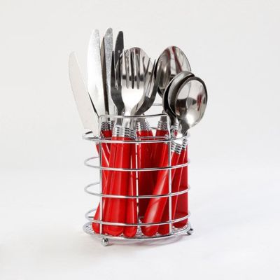 Flatware Set with Wire Caddy