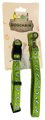 Green Dog Leash and Collar Set