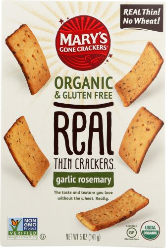 Gluten Free Garlic Rosemary Thin Crackers