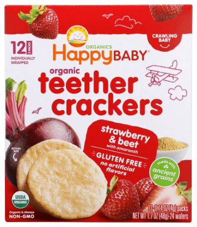 Teether Crackers, Strawberry and Beet