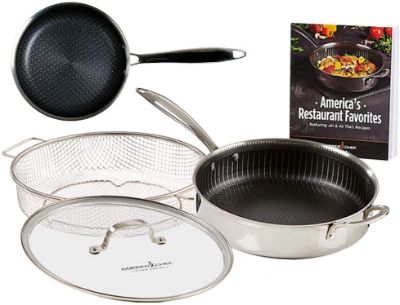 Copper Chef Titan Pan, Try Ply Stainless Steel Non-stick Frying Pans, 5-piece Cookware Set