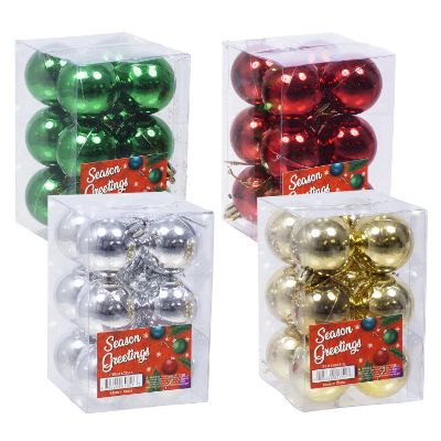 12 Pack 1.5" Shiny Ball Ornament