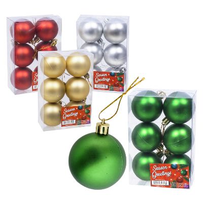 6 Pack 2" Matte Ball Ornament