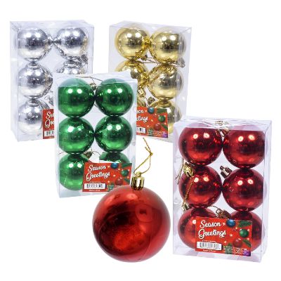 6 Pack 2" Shiny Ball Ornament