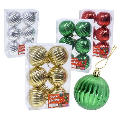 6 Pack 2.5" Shiny Ball Ornament