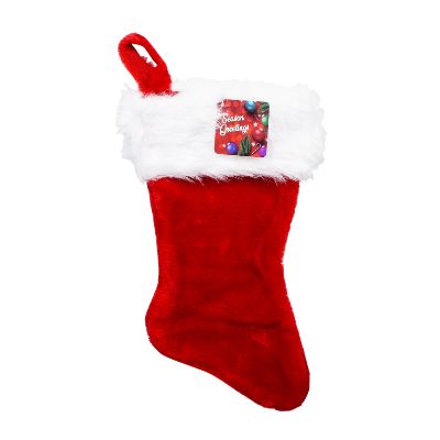Christmas Stocking With Plush Trim