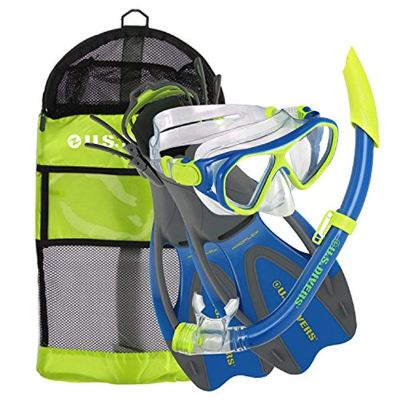 US Divers Kids Dorado Mask, Seabreeze Snorkel, Proflex Fin & Bag Set