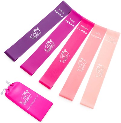 Fit Simplify Resistance Loop Exercise Bands with Instruction Guide and Carry Bag