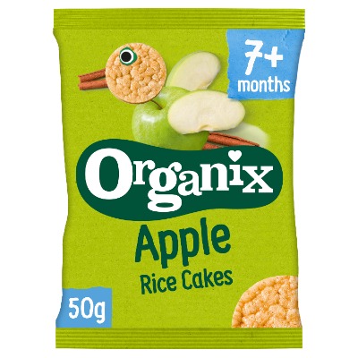 Organix Apple Rice Cakes Baby Snack 7 Months+
