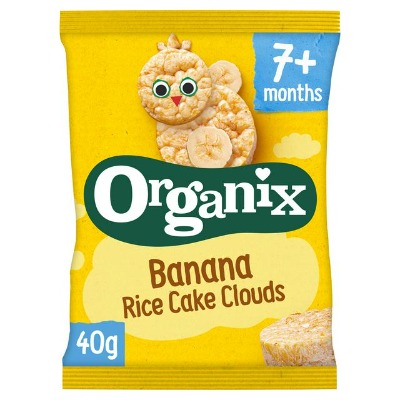 Organix Banana Rice Cake Clouds Baby Snack 7 Months+