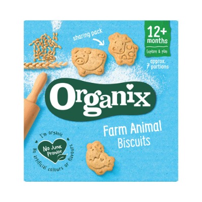 Organix Farm Animal Toddler Snack Biscuits 12 Months+