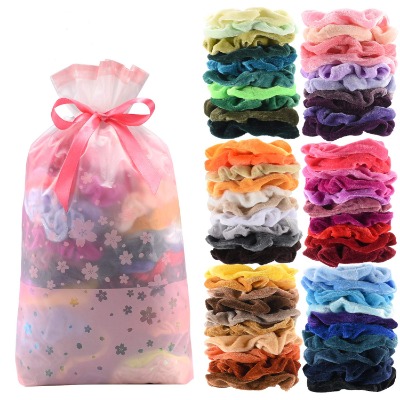 60 Pcs Premium Velvet Hair Scrunchies Hair Bands for Women