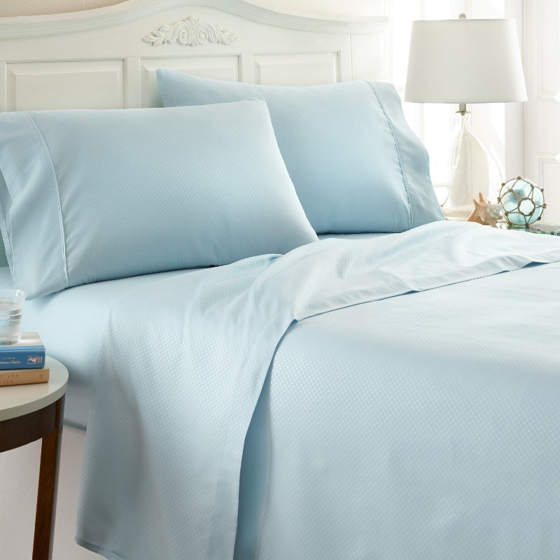 Checkered Embossed 3 Piece Twin Bed Sheet Set