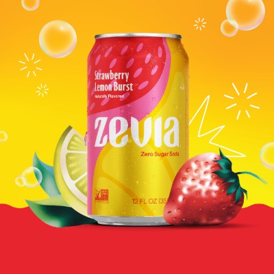 Strawberry Lemon Burst Soda, Zero Calorie Soda