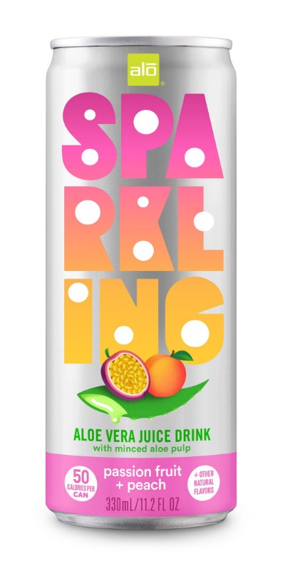 Sparkling Aloe Juice, Passionfruit & Peach